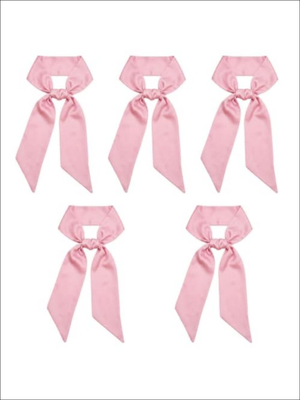 5 Pcs Stripe Skinny Long Scarf Hair Bag Ribbon Necktie Sash Women